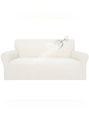 Classic Stretch Waterproof Oversized Sofa Slipcover in Cream